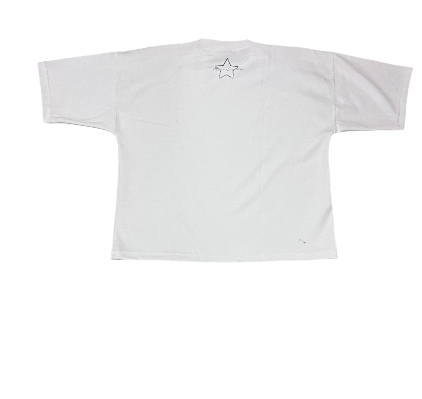 WHITE OVERSIZED CURSIVE TEE