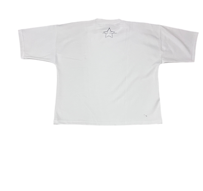 WHITE OVERSIZED CURSIVE TEE