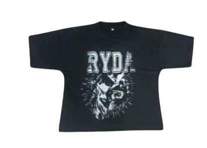 BLACK OVERSIZED CLOWDER GRAPHIC TEE